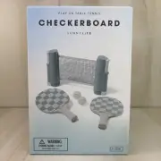 Sunnylife Play on Table Tennis Set Checkerboard Pattern 2 Paddles & Balls, Net