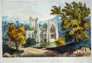Melrose Abbey,Melrose,Scotland,Gothic-style Abbey,1856-1907,Currier & Ives