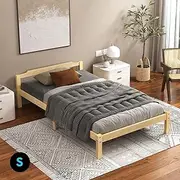 ALFORDSON Single Bed Frame Wooden Bed Base with Timber Slats, Solid Pine Wood Bed Foundation, Mattress Base Platform with Under-Bed Storage Space, Home Bedroom Furniture (Beatrix Series in Oak)