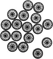 50pcs DIY Rc Car Wheels Easy to Install Mini Plastic Tires for Model Vehicles Accessories for Teens Black