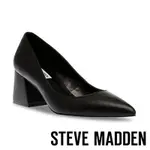 STEVE MADDEN-BAYLEIGH 尖頭粗跟高跟鞋-黑色