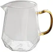Yajuyi Glass Pitcher, Coffee Milk Creamer Pitcher, Glass Tea Pitcher, Milk Frothing Pitcher, Convenient to Use, Heat Resistant, 400ml