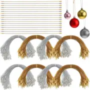Christmas Tree Hanging Tags Gold and Silver Thread Christmas Ball Rope String Q