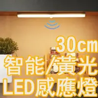 在飛比找森森購物網優惠-30cm智能暖黃燈 LED人體感應燈 磁吸燈 LED燈 小夜