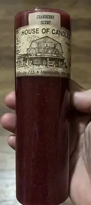 House of Candles Poconos CRANBERRY Henryville, PA Pillar Candle NOS 1.5” x 6”