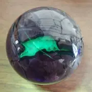 439g RARE Natural blue Volcanic Rock agate Sphere Quartz Crystal Ball Healing