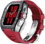 [MAALYA] Carbon Fiber Watch Case，For Apple Watch Band 45mm Series 8 7 For Iwatch Series 6 5 4 Se 44mm Luxury Modification Kit