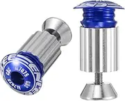 uxcell Bike Handlebar End Plugs Aluminum Bar End Caps 18-20mm Adjustment Expanding Locking with Screw for MTB Road BMX Fixed Gear Bike, Blue