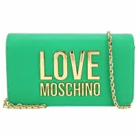 在飛比找Yahoo奇摩購物中心優惠-LOVE MOSCHINO 金字母荔紋皮翻蓋式可拆鍊帶斜背/