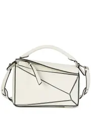 Tiffany & Fred Paris Geometric Leather Messenger Bag