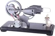 FunXylophy Stirling Engine Model, γ-Shape Stirling Engine Kit with LED Lights, Retro Scientific and Educational Gifts(Kit Version)