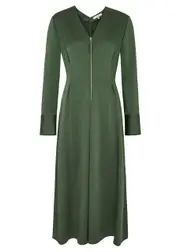 Vince Satin Midi Dress - Dark Green - 6 (UK10 / S) 6 (UK10 / S)