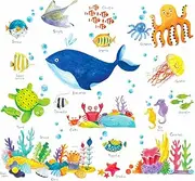 DECOWALL DS4-8027 Under The Sea Kids Wall Stickers Wall Decals Peel and Stick Removable Wall Stickers for Kids Nursery Bedroom Living Room (Small)