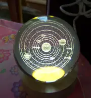 PICK Crystal Globe Paperweight - Glass World Ball Decor Lite Moon - Solar system