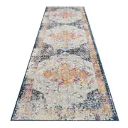 Praise Boost Yellow Blue Runner Rug