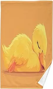 RPLIFE Yellow Duck Sleeping Hand Towels for Bathroom, 28x16 Inch Soft Hand Towels, Powder Room Hand Towel