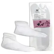 Unisex Japanese Kimono Geta Flip Flops Sandals Nylon Tabi Socks (White, Medium)