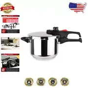 Quick-Cooking 3.3-Quart Pressure Cooker with Ergonomic Handles & Safety Features