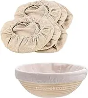 6 Packs Round Bread Proofing Basket Cloth Liner Rattan Baking Dough Basket Cover Natural Rattan Banneton Proofing Cloth(10 Inch)