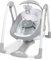 Ingenuity ConvertMe 2-in-1 Compact Portable Baby Swing & Infant Seat, Battery-Saving Automatic Sway, Vibrations, Nature Sounds - Swell
