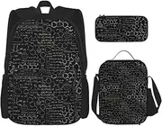 Abstract Science Chemistry Illustration 3d Print Travel Bag Adjustable Shoulder Straps Lunch Bag Pencil Case Large Capacity Bag, Black, One Size