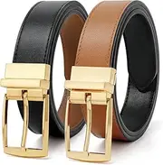 [JASGOOD] Reversible Belt for Women Leather Belts for Jeans Pants Fashion Ladies Dress Belt Trim to Fit