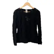 Wolford Womens Top Size Medium Wool Blend Lace Sweater Stretchy Long Sleeve NWT