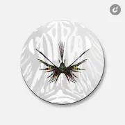 Lion Fish Psychedelic Animal | 4'' X 4'' Round Decorative Magnet