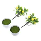 2 Pcs Simulated Lemon Ornaments Outdoor Tree Artificial Realistic Trees Office