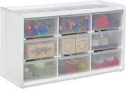 [ArtBin] 6809PC Store in Drawer Cabinet Sewing & Craft Organization, Plastic Storage Unit with 9 Drawers, White with Clear Drawers