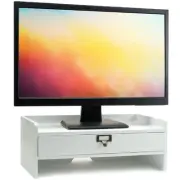 Products Wooden Monitor Stand Includes Drawer For Desktop Organization Of Noteb