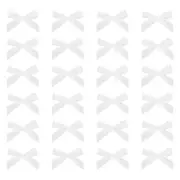 24 Pcs Mini Ribbon Bow 1.8 Inch Mini Fabric Satin Ribbon White