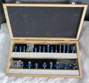 Handy Toughtest 24-Piece Router Bit Set in Wooden Box Case NIB