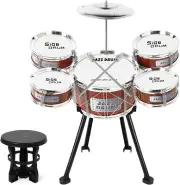 Kids Drum Set Jazz Drum Kit 8 Piece for Toddler Educational Percussion Musical I