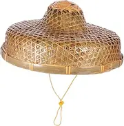 [CIMAXIC] Elegant Bamboo Braided Sun Hat Face Cove Men's Sun Hat Rain Blocking Woven Cap