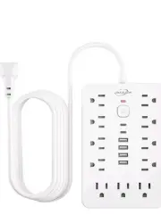 6 FT Flat Plug Surge Protector Power Strip,11 Multiple AC Outlets with 6 USB...
