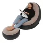 Inflatable Lazy Sofa Chair PVC Flocking Foldable Sofa with Slip-On Lunch Lounge