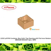 LEGO p35700 Container, Box 2x2x1 Open Top w/Flat Bottom MEDIUM NOUGAT 4pcs NEW