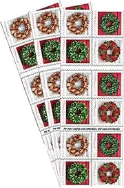 Holiday Wreaths 3 Books of 20 Forever US First Class Postage Stamps Christmas Tradition Celebration (60 Stamps)