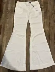 Balmain Womens Long White Bootleg Pants Size 38