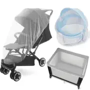 2 Pack Baby Mosquito Net for Stroller, Playard & Bassinet, Reusable Bug Net f...