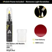 Touch Up Paint For Subaru All Models ZR8 Bright Red With Polish Paste