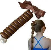 Phone Cable Hair Ties | Hair Rope Headband Ponytail Holder with Bow Tie, No - Elastic Waterproof Coil Hair Ties Ponytail Bands for Girls Kids Thick and Curly H