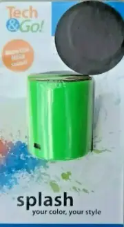Tech & Go Splash Mini Rechargeable Portable Speaker - Green