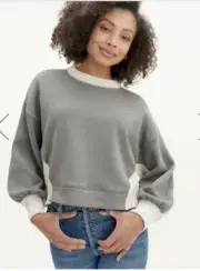 Splendid Jayla Sweater Mix Pullover in Grey. Size M. MSRP $168
