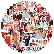 55pcs High School Musical Sticker Youth Love Movie Stickers Pack Energetic High School Students Stickers for Students Adult Laptops Hydro Flasks Water Bottles Luggage Party Favors Stickers (HSM)