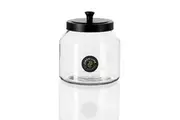 Lemon & Lime 2L 18cm Cosmo Glass Jar w Black Lid Food Kitchen Storage Display