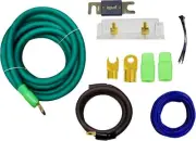 0 Gauge Amplifier Installation Kit 4500W Peak Power Anl Fuse Block Wire Set