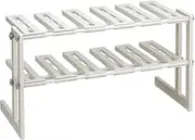 Belca MT2-EX Kitchen, Made in Japan, Storage, 2 Tiers, Free Rack, Under The Sink Extendable, Width 19.7-29.5 x Depth 12.9 x Height 15.7 inches (50-75 x 30.3 x 39.9 cm), White