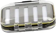 Yardwe Fishing Fly Box Double-Sided Waterproof Box Pocket Size Fly Tackle Case Black for Fly Fishing